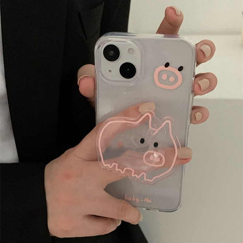 Phone Accessories Unique - الكورية لطيف الكرتون الخطي الخنزير قبضة